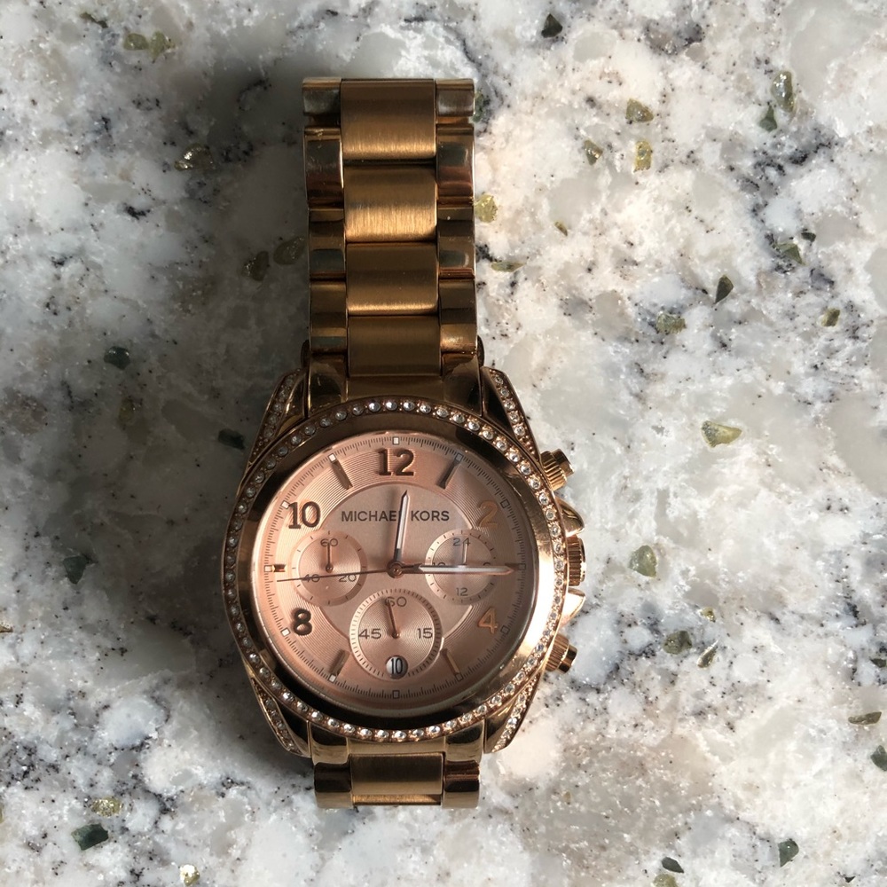 Michael Kors Ritz Rose Gold Tone Watch - Picture 3 of 5